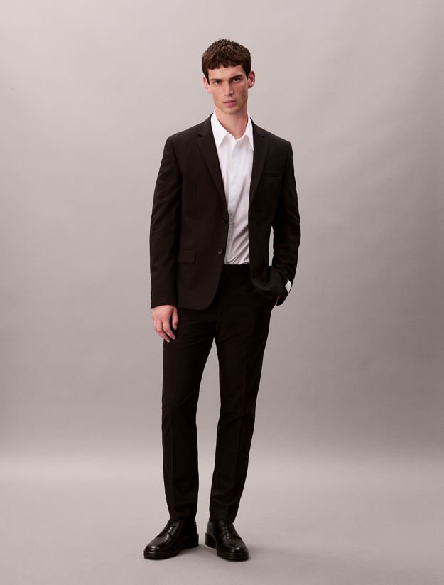 Slim Wool Blend Trousers