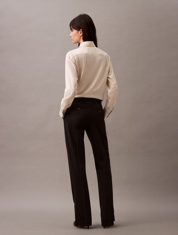 Relaxed Wool Blend Button-Down Shirt