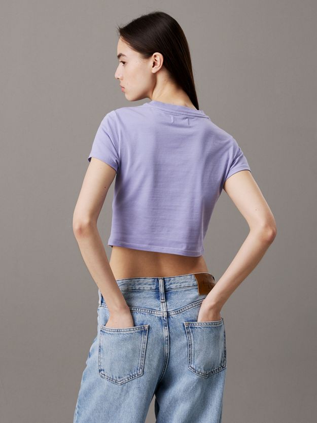 Cropped Cotton Stretch T-shirt