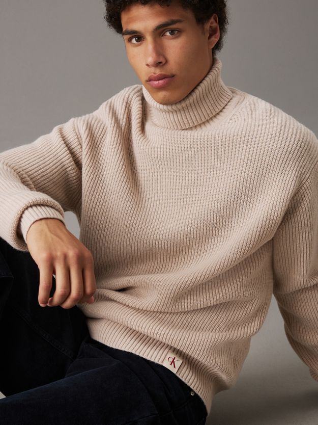 Wool Blend Roll Neck Jumper