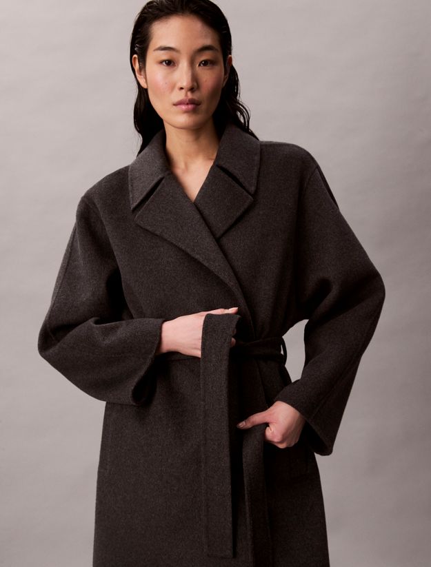 Belted Wool Trench Coat