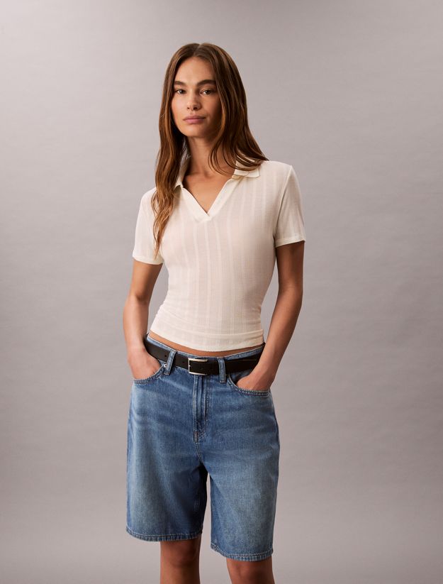 Relaxed Linen Blend Bermuda Shorts