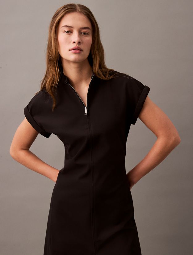 Tech Stretch Zip Neck Dress