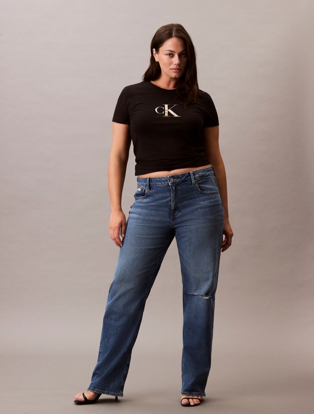 Plus Size Slim Monogram T-shirt
