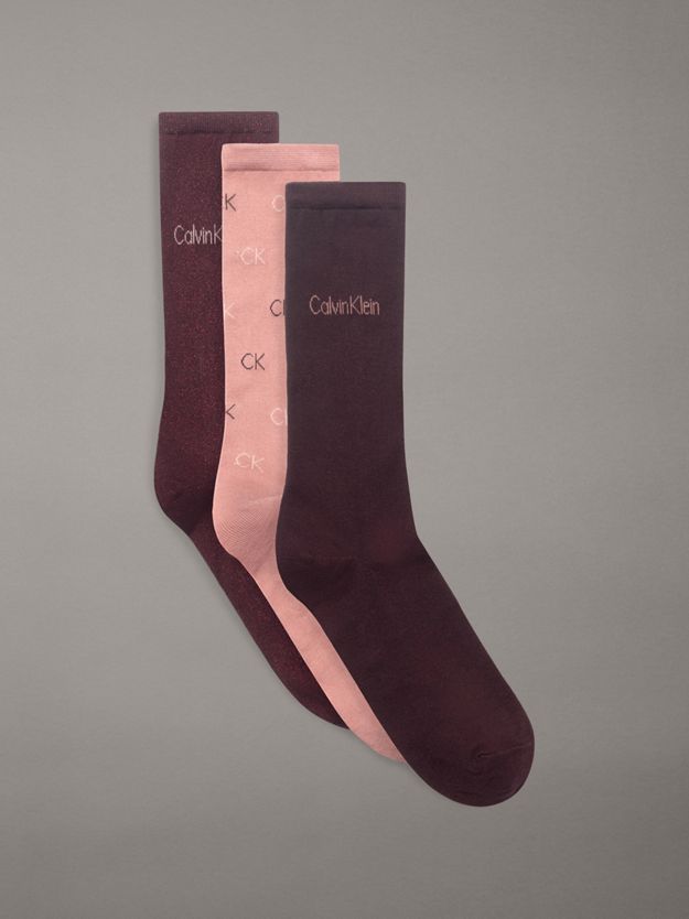 3 Pack Metallic Crew Socks Gift Set