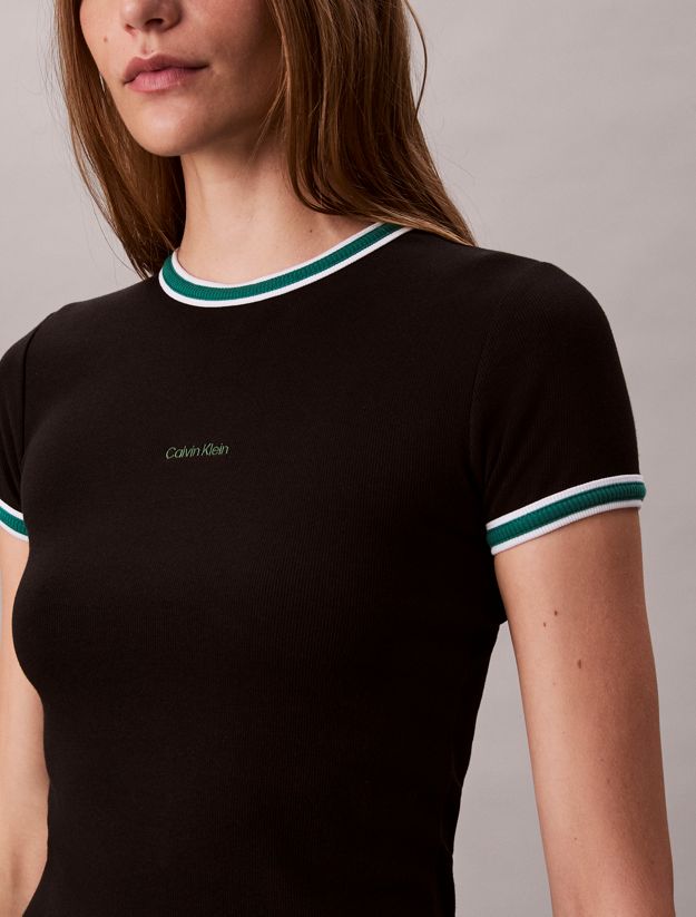 Sporty Slim Ribbed T-shirt Dress