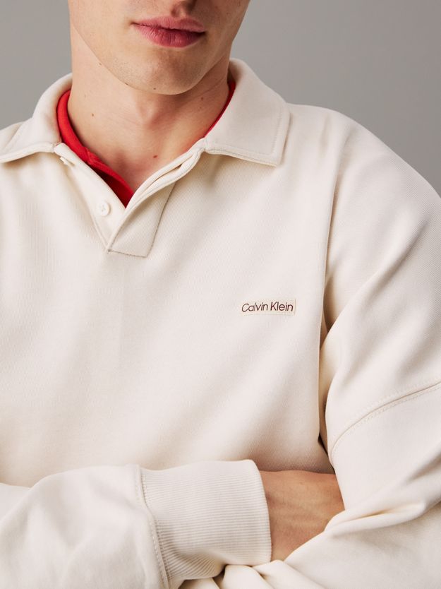 Cotton Terry Polo Sweatshirt