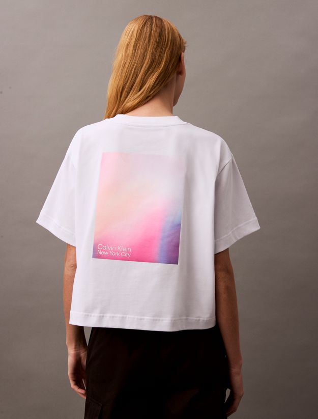 Cropped Iridescent Print T-shirt