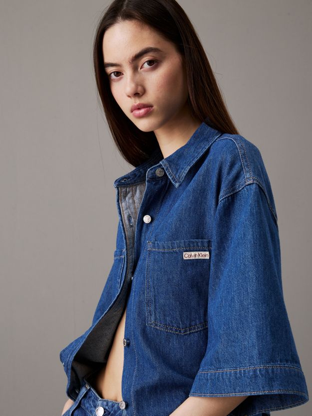 Cotton Linen Denim Shirt Dress