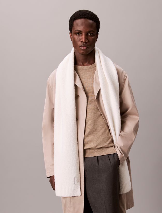 Soft Boucle Signature Logo Scarf