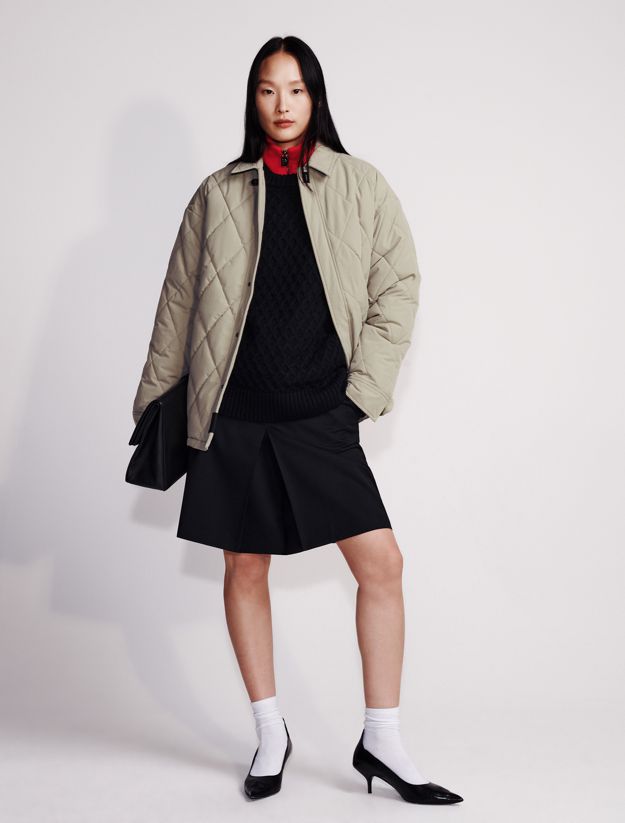 Wool Blend Tailored Skirt