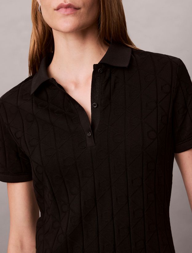 Logo Jacquard Polo Dress