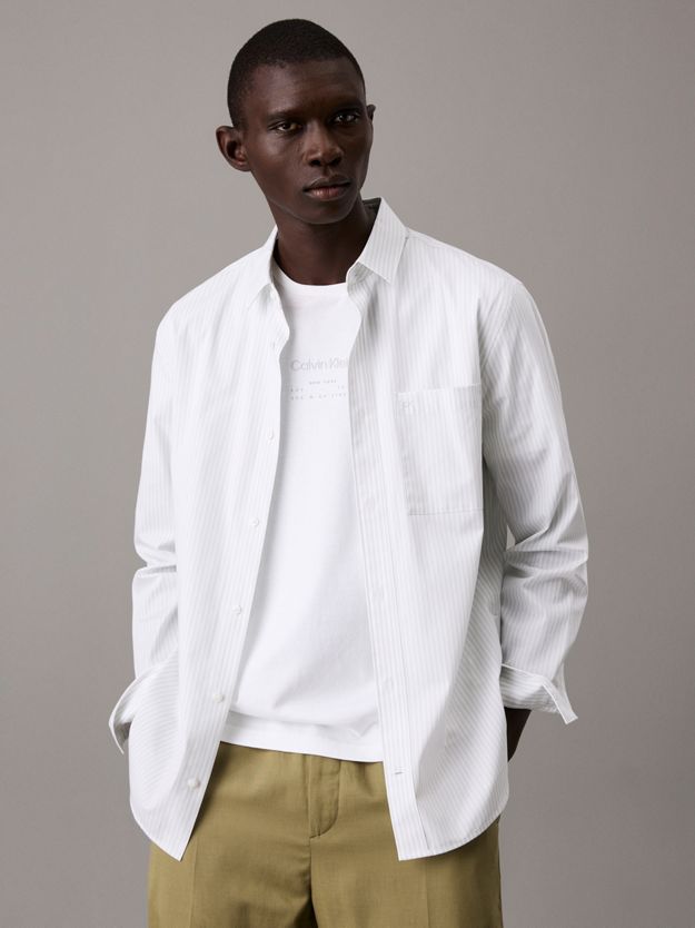 Poplin Stretch Striped Shirt