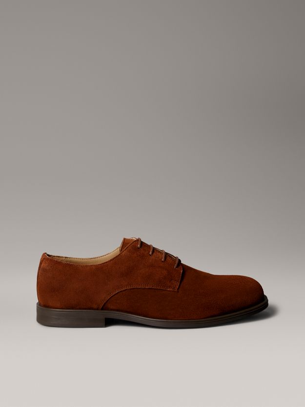 Suede Cushioned Derby Lace-Up Shoes