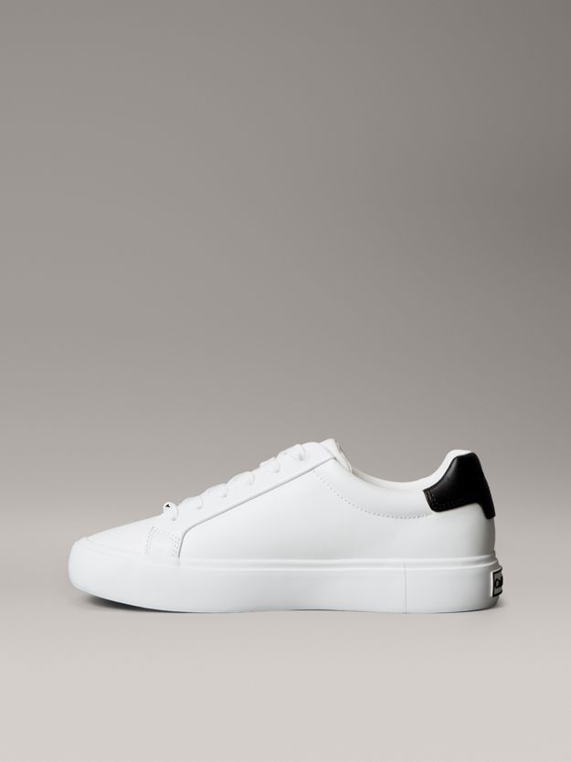 Smooth Leather Embossed Logo Trainers