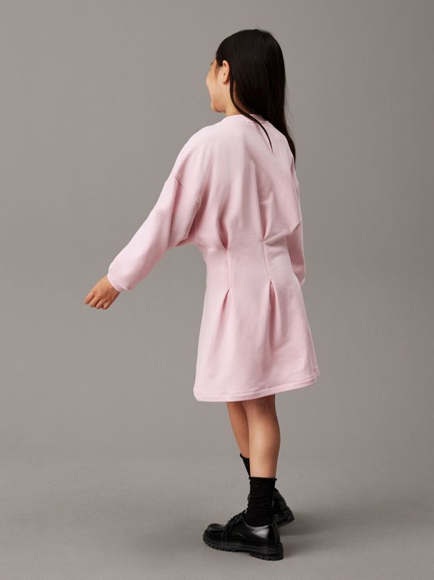 Pleated Logo Sweatshirt Dress