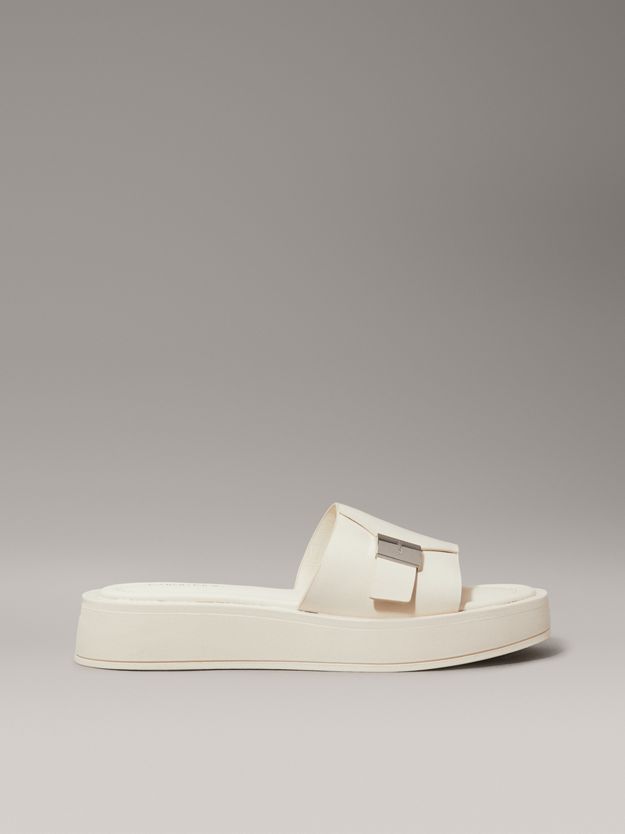 Leather Platform Sliders