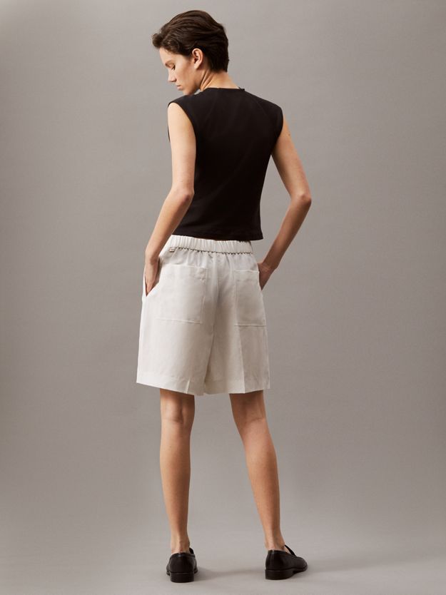 Wide Lyocell Linen Shorts