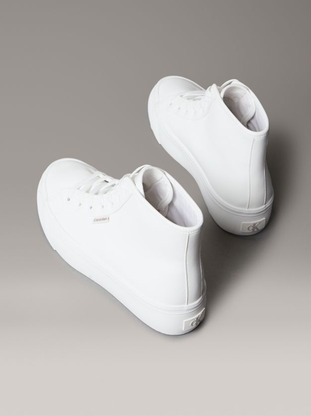 Leather High-Top Platform Trainers