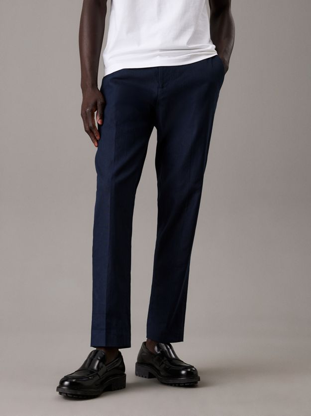 Tapered Linen Lyocell Trousers
