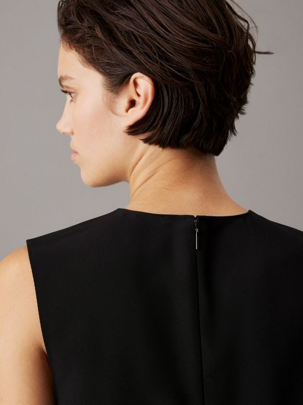 Wrinkle-Resistant Twill Shift Dress