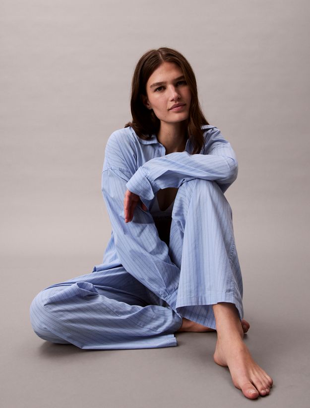 Cotton Poplin Logo Pyjama Pants