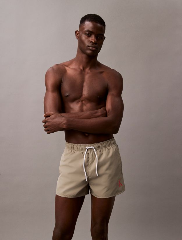 Short Drawstring Swim Shorts - CK Monogram