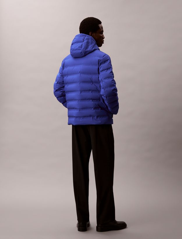 Packable Embossed Logo Quilted Puffer Jacket