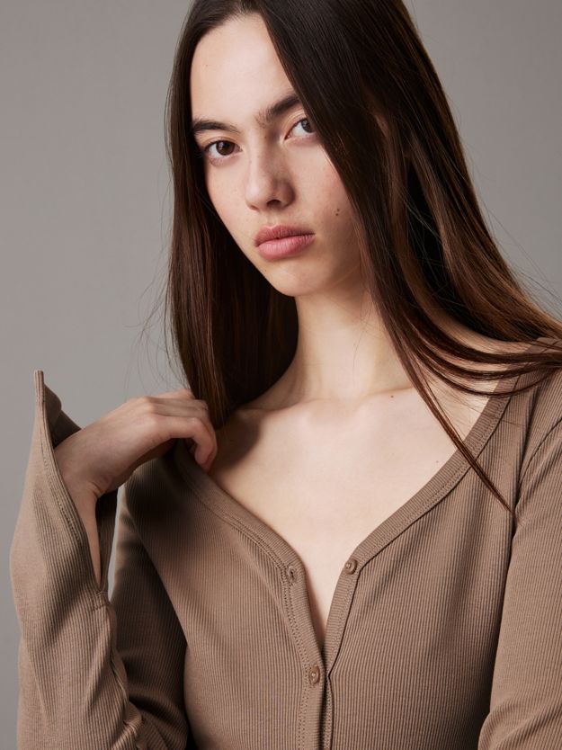 Slim Ribbed Buttoned Maxi Dress