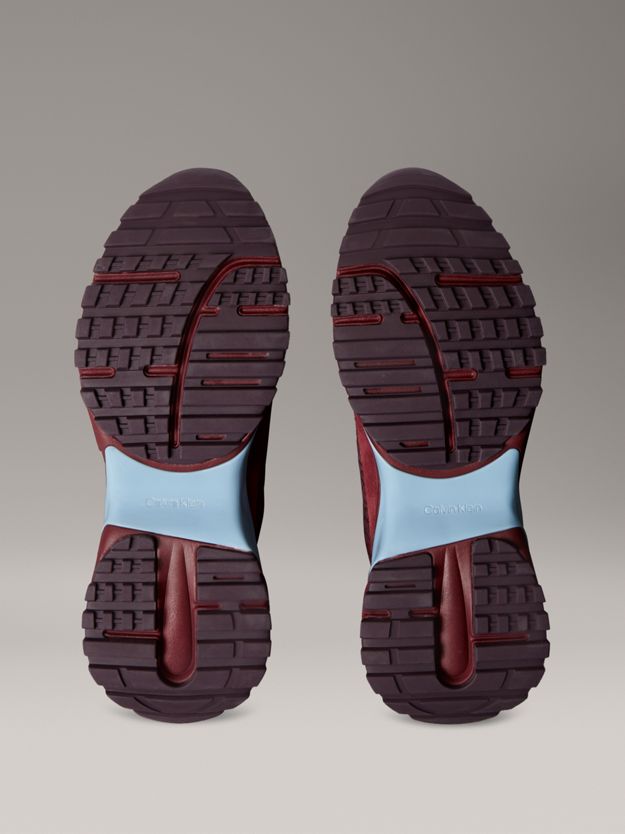 Suede and Emblem Logo Nylon Trainers