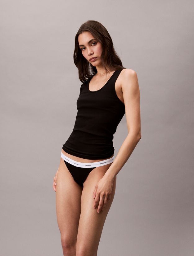 String Thong - Cotton Stretch Rib