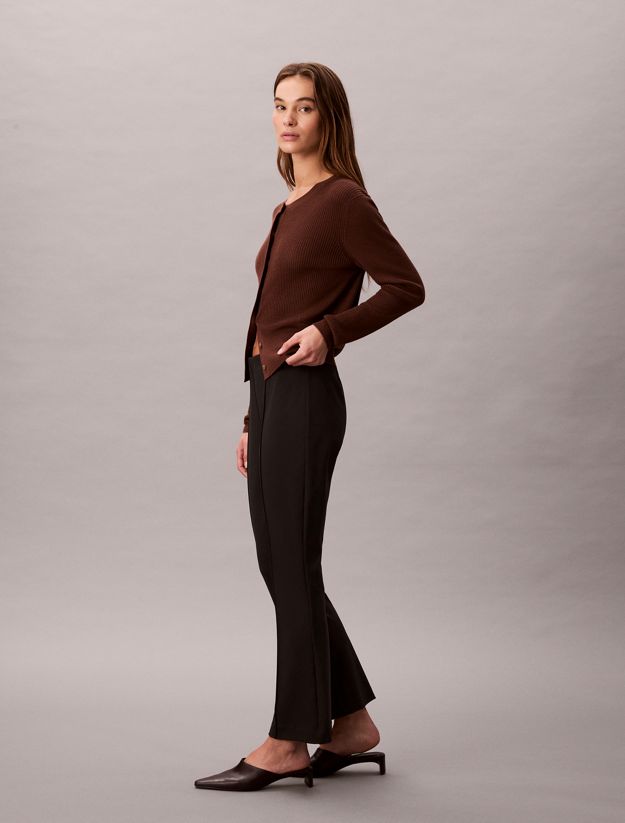 Cropped Flared Ponte Trousers