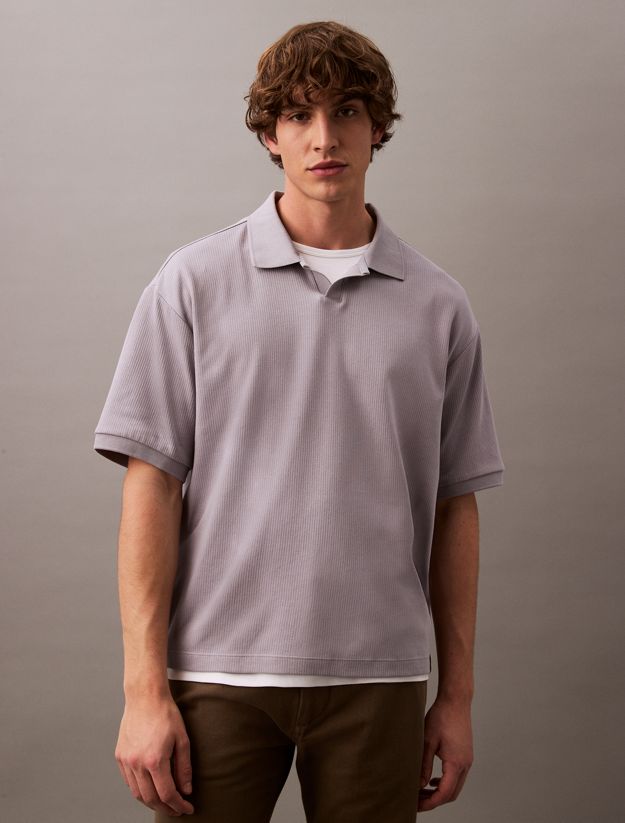 Relaxed Ribbed Cotton Polo Shirt