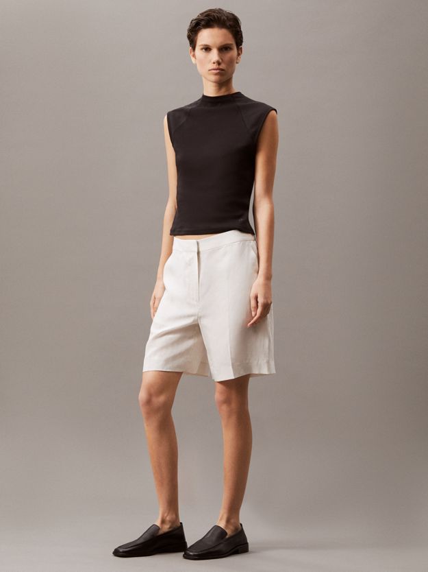 Wide Lyocell Linen Shorts