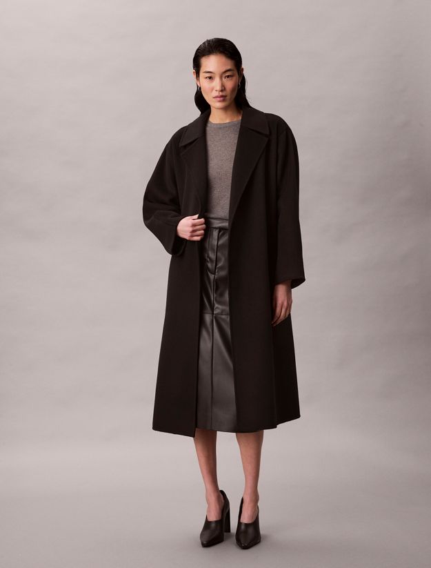 Belted Wool Trench Coat