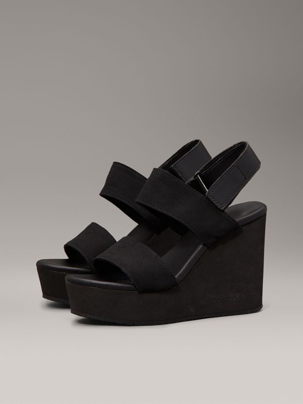 Canvas Platform Wedge Sandals