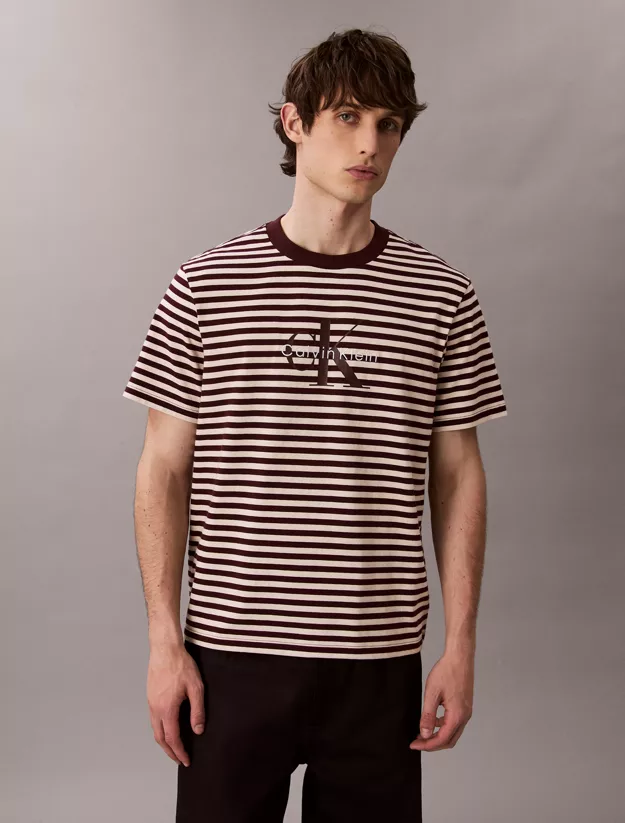 Monogram Logo Stripe Relaxed T-Shirt