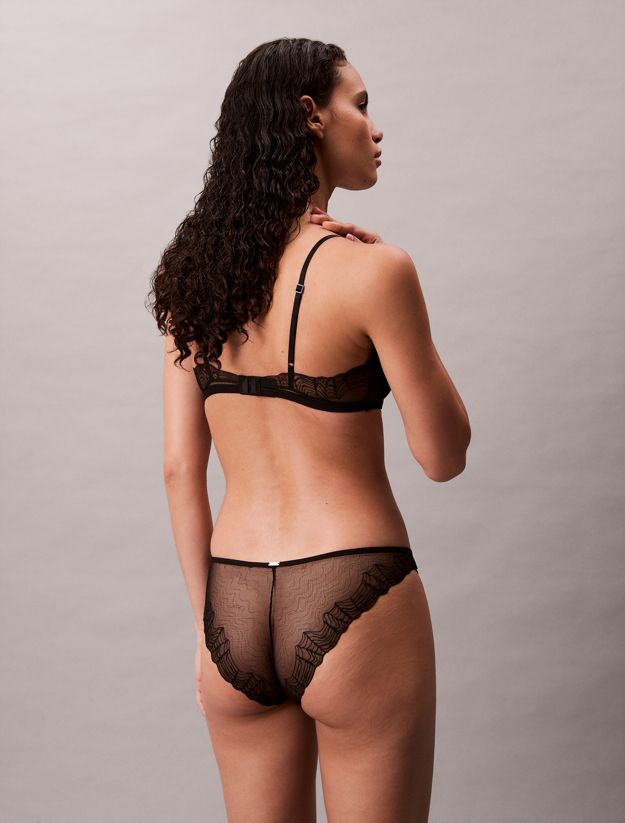 Unlined Balconette Bra - CK Black Geo Lace