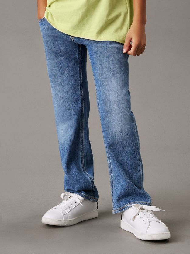 Mid Rise Straight Jeans