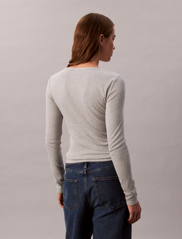 Ribbed Cotton Long Sleeve Top