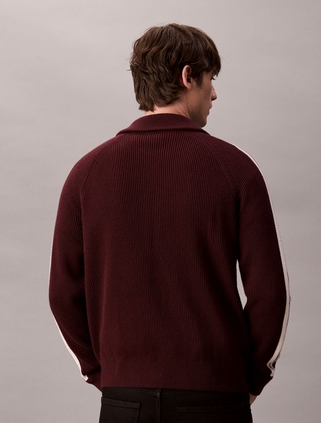 Side Stripe Zip Up Cardigan