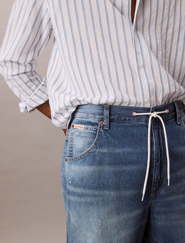 Cotton Linen Pull On Jeans