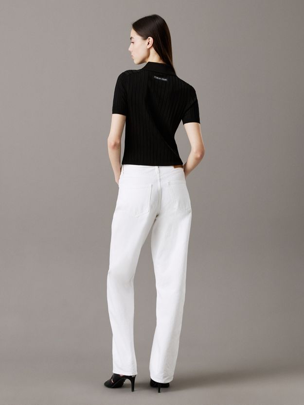 Smooth Knit Cropped Polo Top