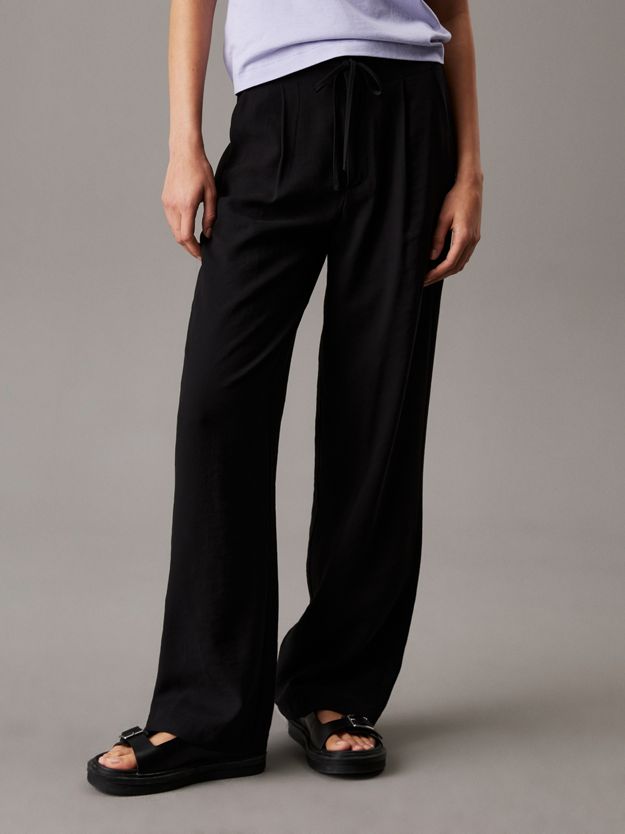 Relaxed Straight Drawstring Trousers