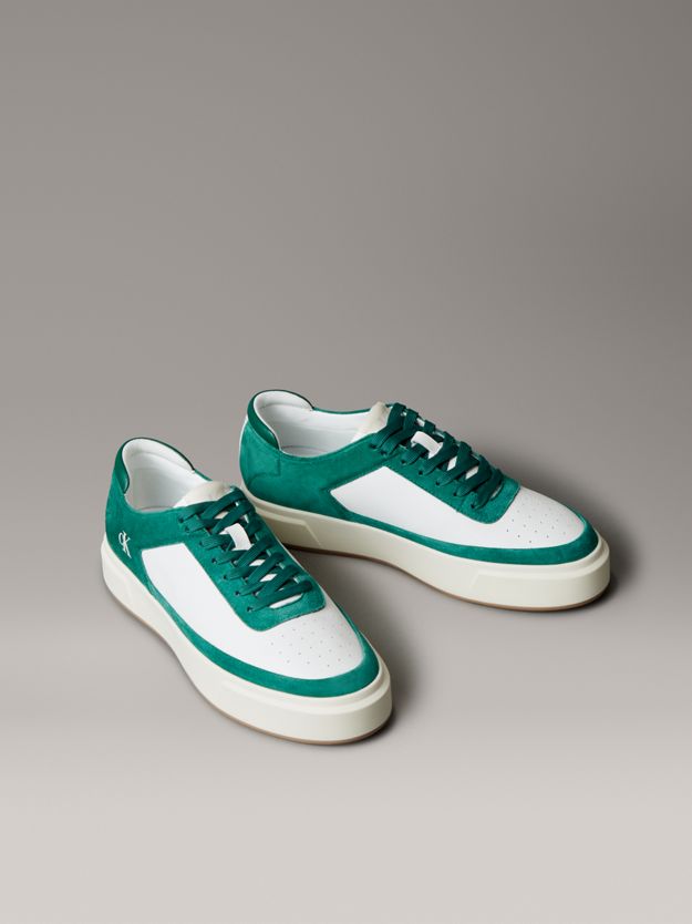 Leather and Suede Signature Trainers