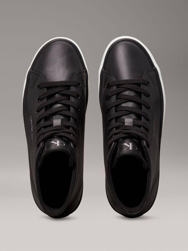 Leather Platform High-Top Trainers