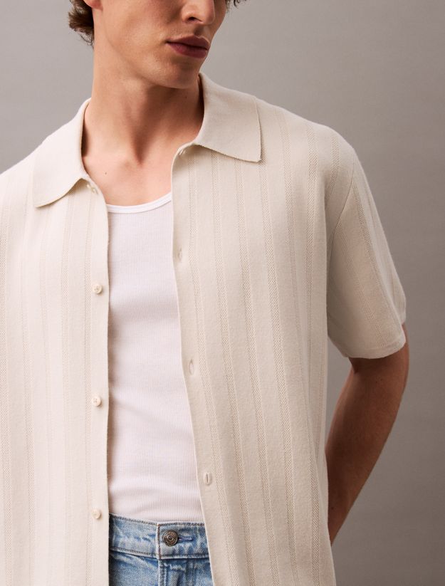 Jacquard Mesh Short Sleeve Shirt