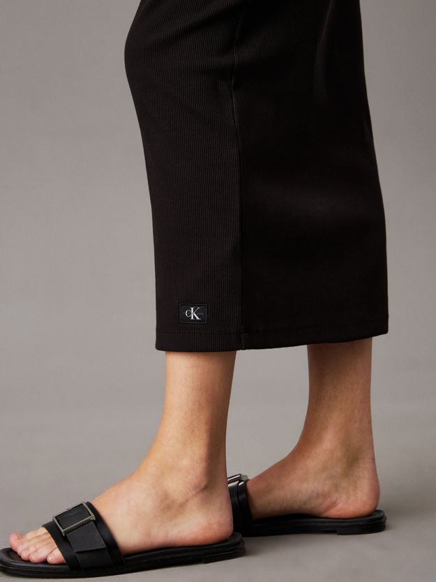 Ribbed Cotton Strapless Dress