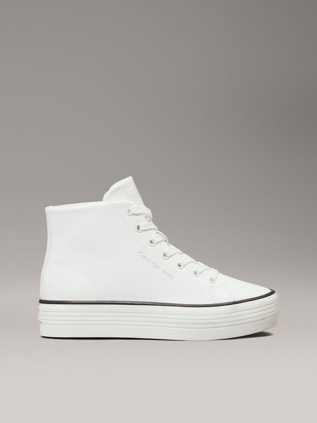 Leather Platform High-Top Trainers