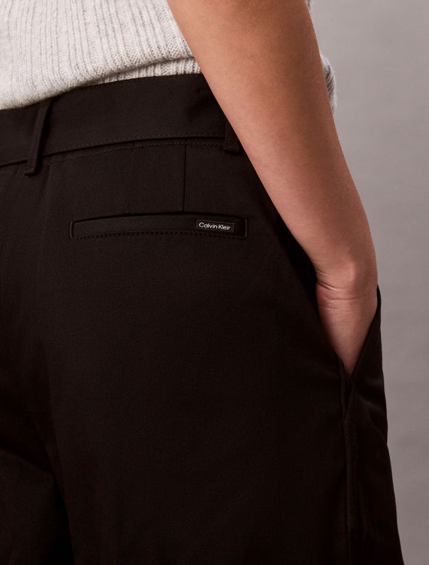 Cotton Twill Belted Trousers